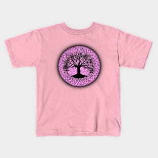 Tree of Life Circle Pink Kids T-Shirt